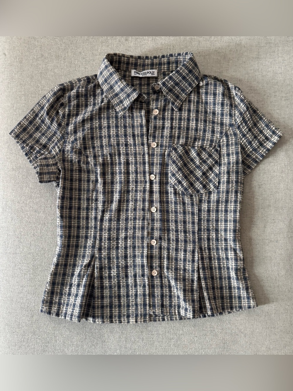 princess polly alma mater cropped plaid top